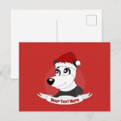 Postale Carte de Noël avec ours panda mignon (Devant / Derrière)