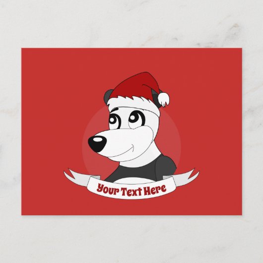 Postale Carte de Noël avec ours panda mignon (Devant)