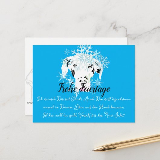 Postale Carte de Noël avec résolution du Nouvel An (Devant/Arrière en situation)