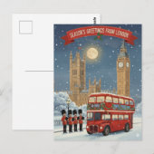 Postale Carte de Noël avec salutations de Londres (Devant / Derrière)