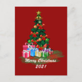 Postale Carte de Noël avec sapin (Devant)