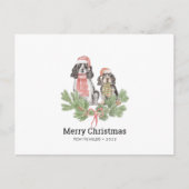 Postale Carte de Noël avec Springer Spaniel Chien Famille (Devant)