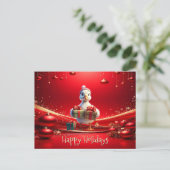 Postale Carte de Noël avec un canard mignon (Debout devant)