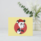 Postale carte de Noël avec un ours panda mignon (Debout devant)