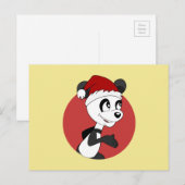 Postale carte de Noël avec un ours panda mignon (Devant / Derrière)