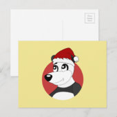 Postale carte de Noël avec un ours panda mignon (Devant / Derrière)