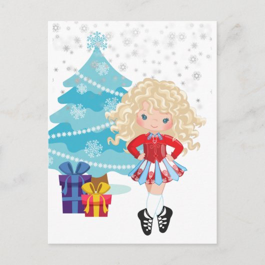 Postale Carte de Noël Blond Irish Dancer (Devant)
