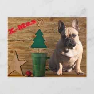 Postale Carte de Noël Bulldog français Noël