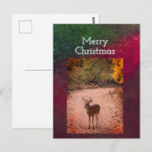 Postale Carte de Noël Cerf (Devant / Derrière)