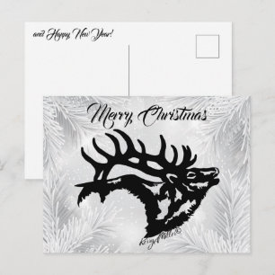 Postale Carte de Noël Cerf Majestueux