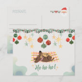 Postale Carte de Noël Chien (Devant / Derrière)