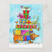 Postale Carte de Noël Chien Mignon (Devant)