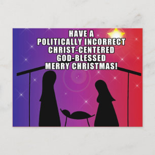 Postale Carte de Noël chrétienne politiquement incorrecte