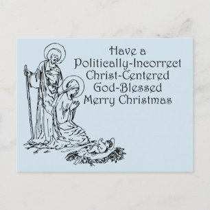 Postale Carte de Noël chrétienne politiquement incorrecte