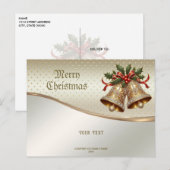 Postale Carte de Noël cloches en or (Devant / Derrière)