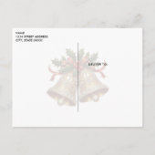 Postale Carte de Noël cloches en or (Dos)