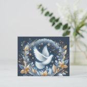 Postale Carte de Noël colombe de la paix (Debout devant)
