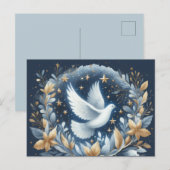 Postale Carte de Noël colombe de la paix (Devant / Derrière)