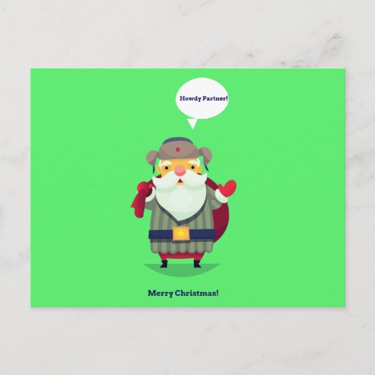 Postale Carte de Noël Cowboy (Devant)