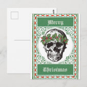 Postale Carte de Noël crâne (Devant / Derrière)