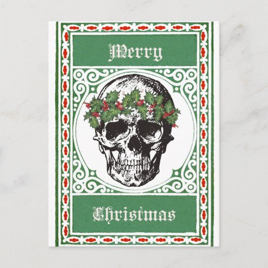 Postale Carte de Noël crâne (Devant)