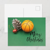 Postale Carte de Noël de basket-ball  (Devant / Derrière)