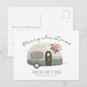 Postale Carte de Noël de campeur de campagne rétro (Devant / Derrière)