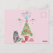 Postale Carte de Noël de chat (Dos)