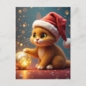 Postale Carte de Noël de chat (Devant)