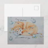 Postale Carte de noël de Chien Shiba Inu (Devant / Derrière)