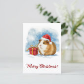 Postale Carte de Noël de cochon d'Inde (Debout devant)