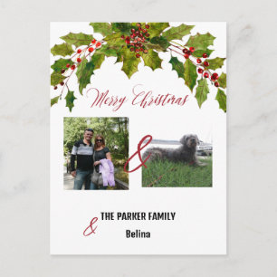 Postale Carte de Noël de famille avec chien