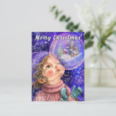 Postale Carte de Noël de fille mignonne (Debout devant)