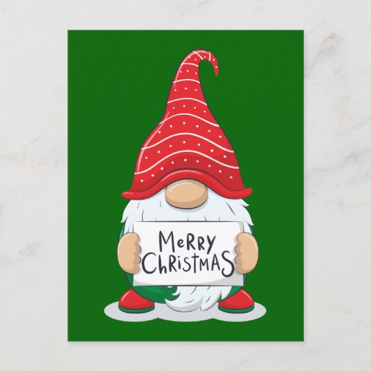 Postale Carte de Noël de gnome joyeux Noël (Devant)