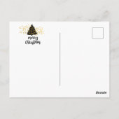 Postale Carte de Noël de golf thème noir et or (Dos)