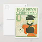 Postale Carte de Noël de la couverture du magazine Harper (Devant / Derrière)