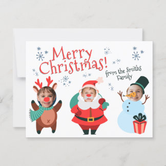 Postale Carte de Noël de la famille personnalisée