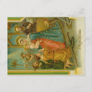 Postale Carte de Noël de la Nativité de l'ère édouardienne