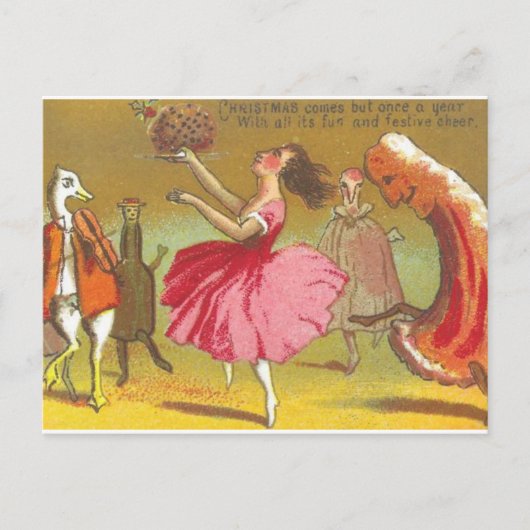 Postale Carte de Noël de la Terrifiant Dancing Food (Devant)