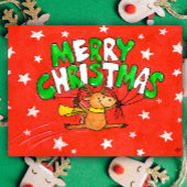 Postale Carte de Noël de rennes par Nicole Janes