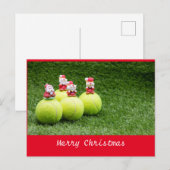 Postale Carte de Noël de tennis (Devant / Derrière)