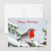 Postale Carte de Noël de vacances de Red Robin (Devant / Derrière)