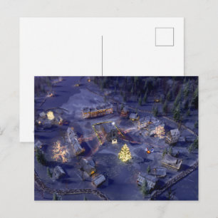 Postale Carte de Noël de Village de Montagne