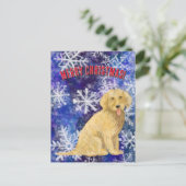 Postale Carte de Noël Doodle dorée (Debout devant)