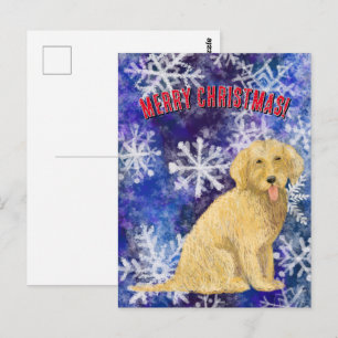Postale Carte de Noël Doodle dorée