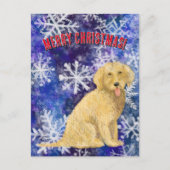 Postale Carte de Noël Doodle dorée (Devant)