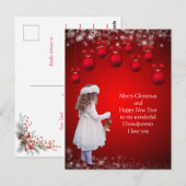 Postale Carte de Noël douce pour grands-parents (Devant / Derrière)