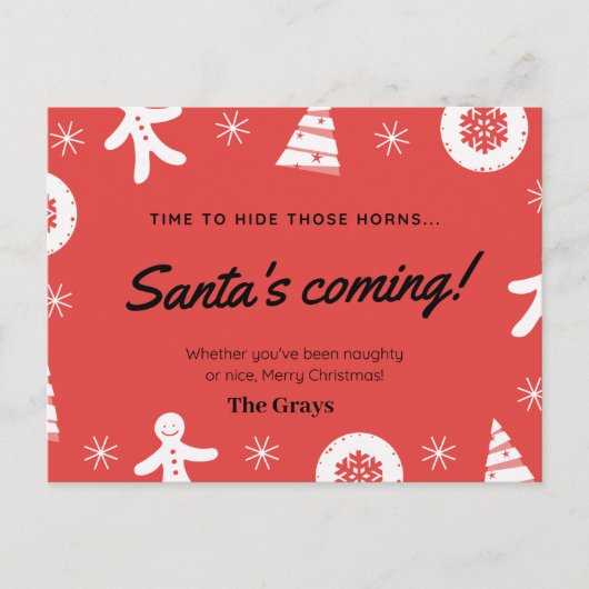 Postale Carte de Noël drôle humoristique (Devant)