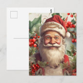 Postale Carte de Noël du Père Noël Saint Nicolas (Devant / Derrière)