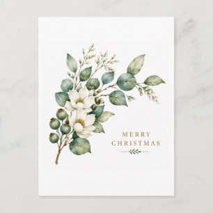 Postale Carte de Noël élégante botanique eucalyptus